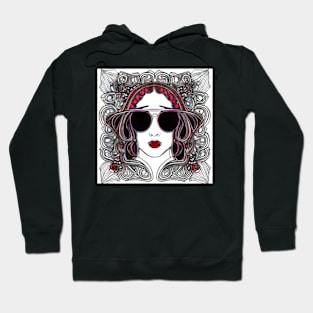 Cool vintage woman with sunglasses | Hoodie